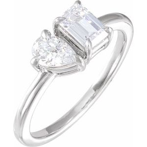 14K Gold 1 CTW Lab-Grown Diamond Two-Stone Ring
