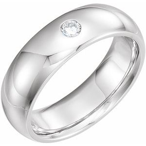 14K Gold 1/10 CT Natural Diamond Gypsy-Set Comfort-Fit Band