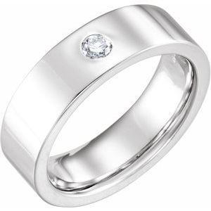 14K Gold 1/10 CTW Natural Diamond Flat Band
