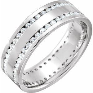 14K Gold 1 1/3 CTW Natural Diamond Flat Band