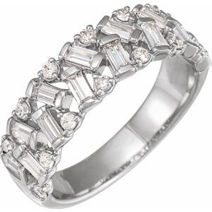 14K White 1/2 CTW Natural Diamond Band