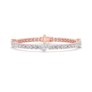 14K Rose Gold 10ctw Lab Diamond Tennis Bracelet