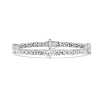 14K White Gold 10ctw Lab Diamond Pear Bracelet