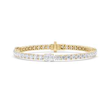 14K Yellow Gold 10ctw Lab Diamond Oval Bracelet