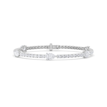 14K White Gold 6.1ctw Lab Diamond Pear Bracelet