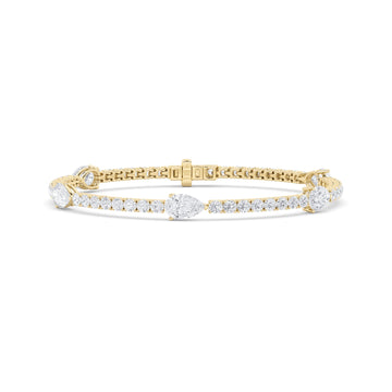 14K Yellow Gold 6.1ctw Lab Diamond Pear Bracelet