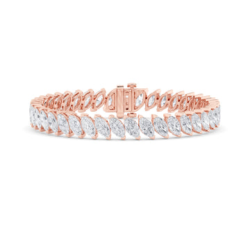 14K Rose Gold Lab Diamond Marquise Bracelet 16.4ctw