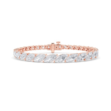 14K Rose Gold 13ctw Lab Diamond Marquise Bracelet