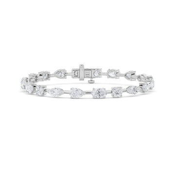 Radiant 14K White 7.3ct F+ VVS+ Lab Diamond Bracelet