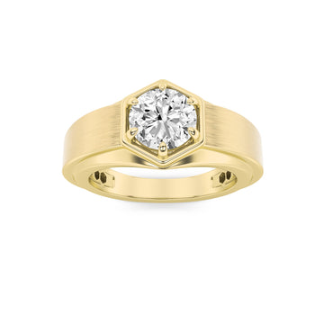 14K Yellow Gold 2ct Lab Diamond Mens Ring Sz 10