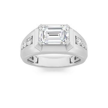 14K White Gold 3.5ctw Lab Diamond Mens Ring Sz 10