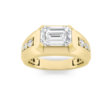 14K Yellow Gold 3.25ct Lab Diamond Mens Ring Sz 10