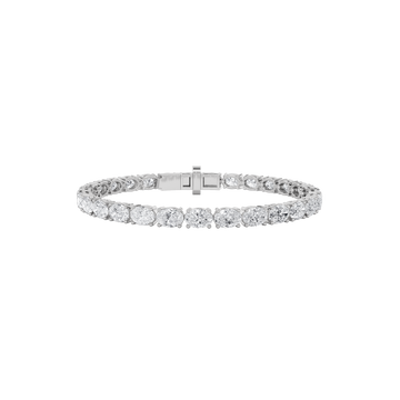 14K White Gold 10.5ctw Lab Diamond Oval Bracelet