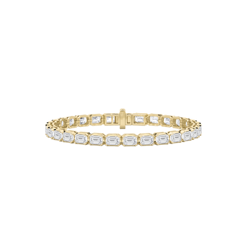 14K Yellow Gold 10ctw Lab Diamond Emerald Cut Bracelet