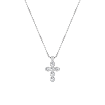 14K White Gold 3ctw Lab Diamond Oval Pendant