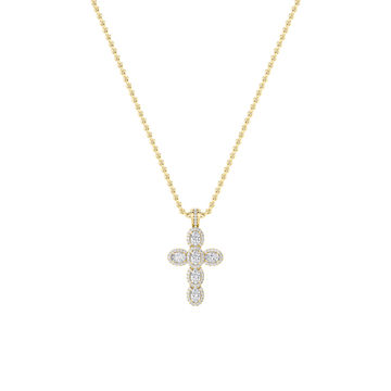 14K Yellow Gold 3ctw Lab Diamond Oval Pendant