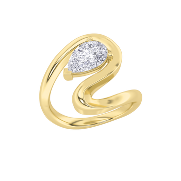 14K Yellow Gold 1.5ct Lab Diamond Ring Sz7