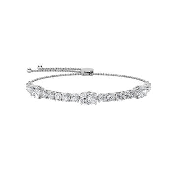 14K White Gold 5ctw Lab Diamond Oval Bracelet
