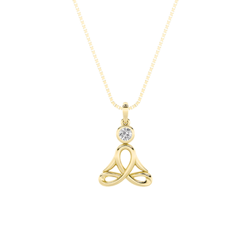 14K Yellow Gold 0.2ctw Lab Diamond Pendant