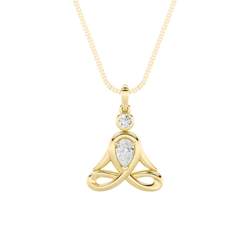14K Yellow Gold Lab Diamond Pendant 0.5ctw