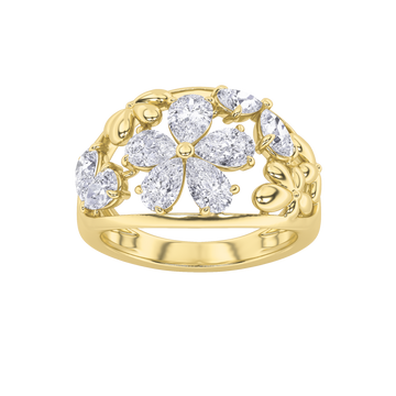 14K Yellow Gold 2.5ctw Lab Diamond Pear Ring Sz7