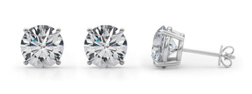 (5 CTTW) 1 CT 4 PRONG WIRE EARRINGS Complete per pair.