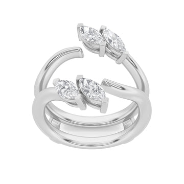 14K White Gold 1ct F+VS Lab Diamond Ring, Size 7