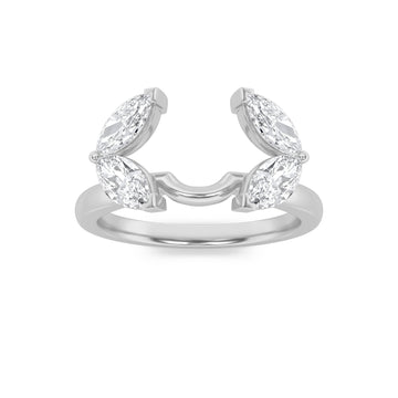 14K White Gold 1ct Lab Diamond Ring, F Color VS+