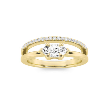 14K Yellow Gold 0.5ctw Lab Diamond Marquise Ring