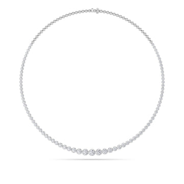 14K White Gold 10ctw Lab Diamond Pendant Necklace
