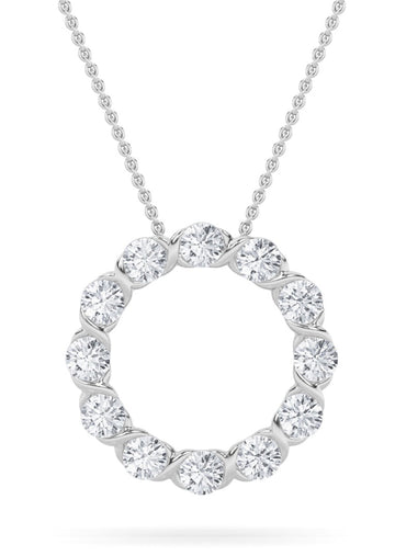 14K White Gold 2ctw Lab Diamond Pendant