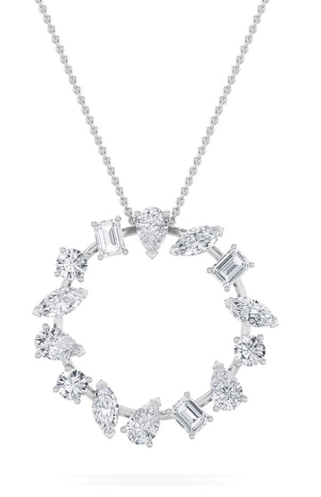 14K White Gold 3ctw F-VS+ Lab Diamond Pendant
