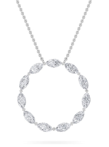 14K White Gold 2.3ctw Lab Diamond Marquise Pendant