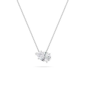 14K White Gold 1ctw Lab Diamond Pendant Necklace
