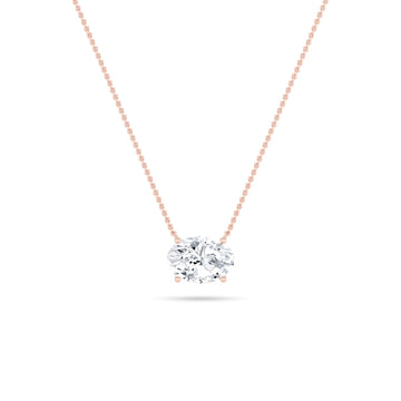 14K Rose Gold 2ctw Oval Lab Diamond Pendant