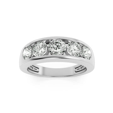 14K White Gold 2ctw Lab Diamond Mens Ring Sz 10