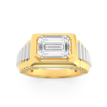 14K White Gold Mens Lab Diamond Ring 2.5ctw F+VS