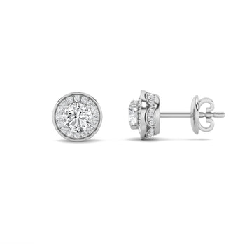 14K White Gold Lab Diamond Stud Earrings 1ctw