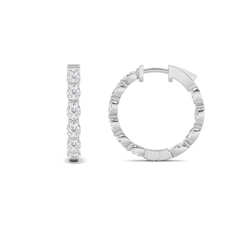 14K White Gold 3.9ctw Lab Diamond Oval Stud Earrings