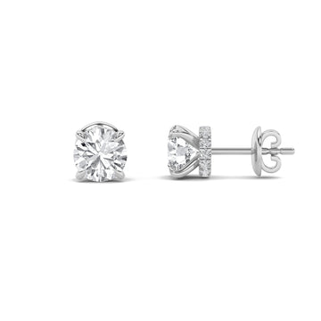 14K White Gold 2ctw F-VVS Lab Diamond Stud Earrings