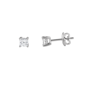 14K White Gold 1ctw Lab Diamond Princess Studs