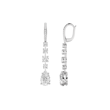 Celestial 14K White Gold Lab Diamond Pear Studs 4.56ctw