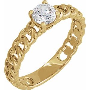 14K Gold 1/2 CT Lab-Grown Diamond Solitaire Ring