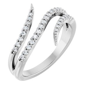 14K Gold 1/5 CTW Natural Diamond Bypass Ring