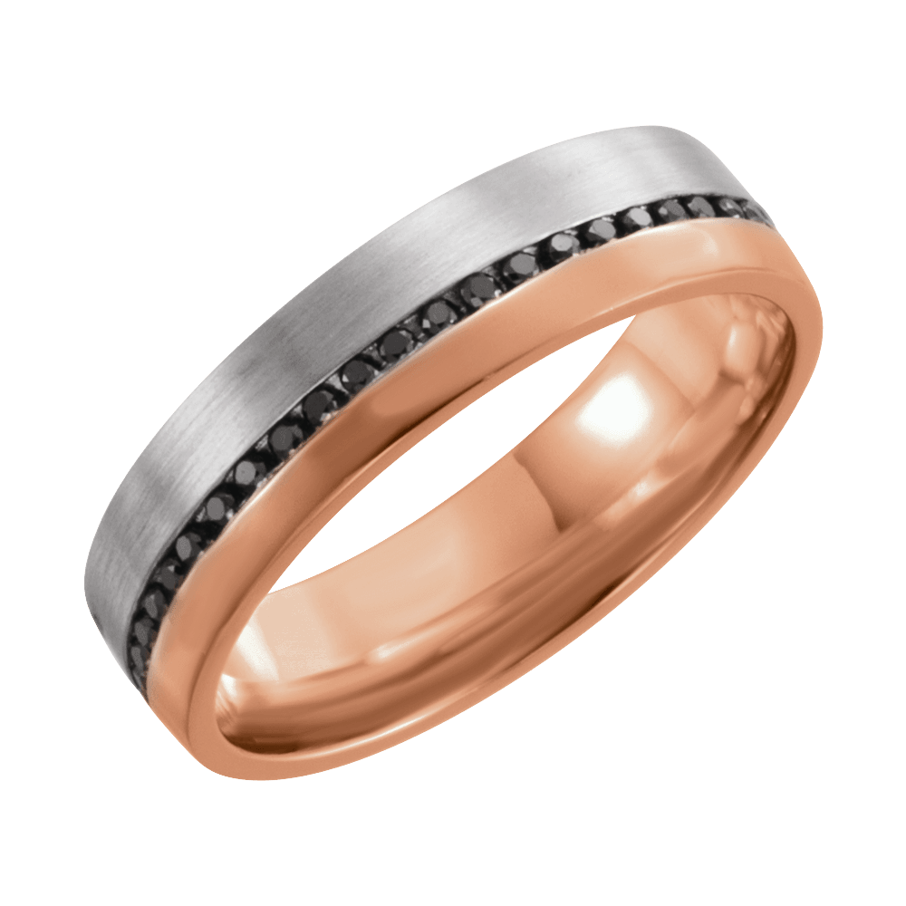 14K Two-tone 1/3 CTW Natural Diamond 6mm Band