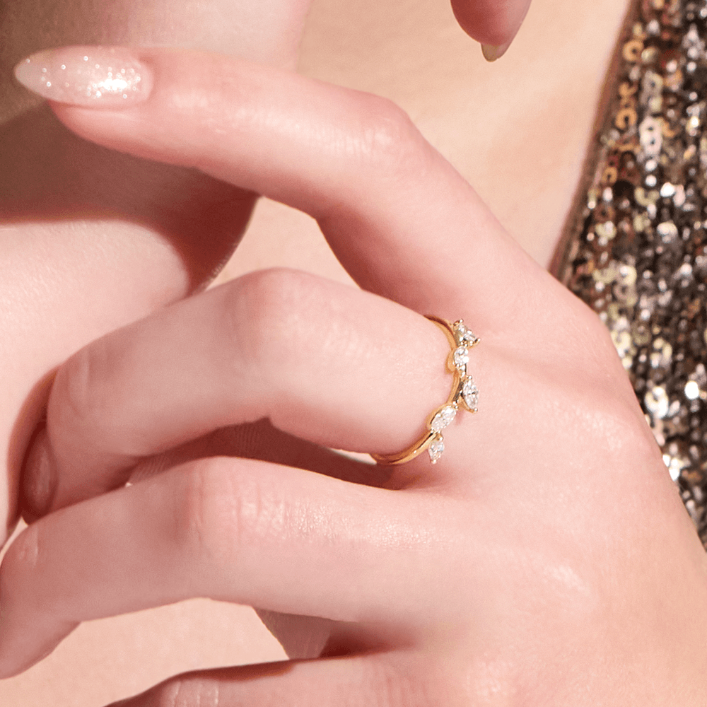 14K Gold 1/3 CTW Lab Grown Diamond Leaf Ring