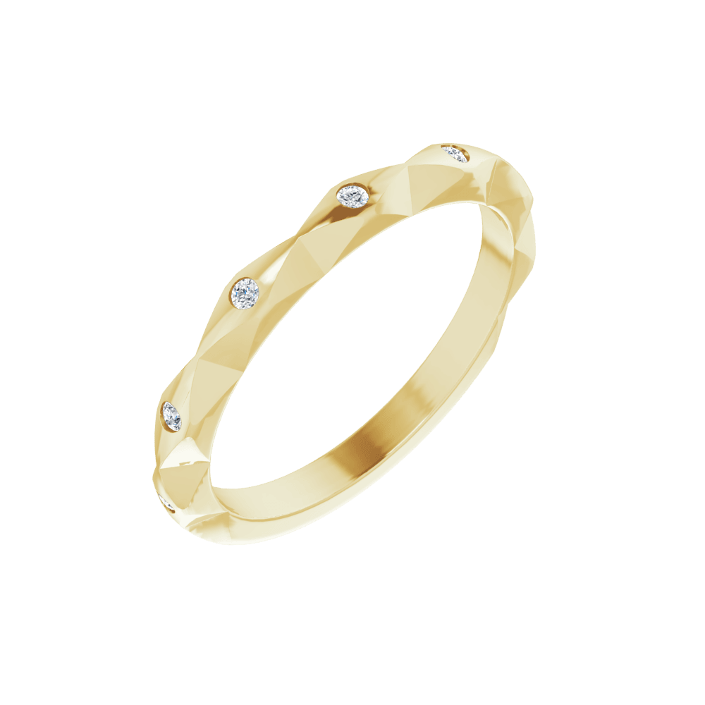 14K Gold .08 CTW Natural Diamond Stackable Anniversary Band