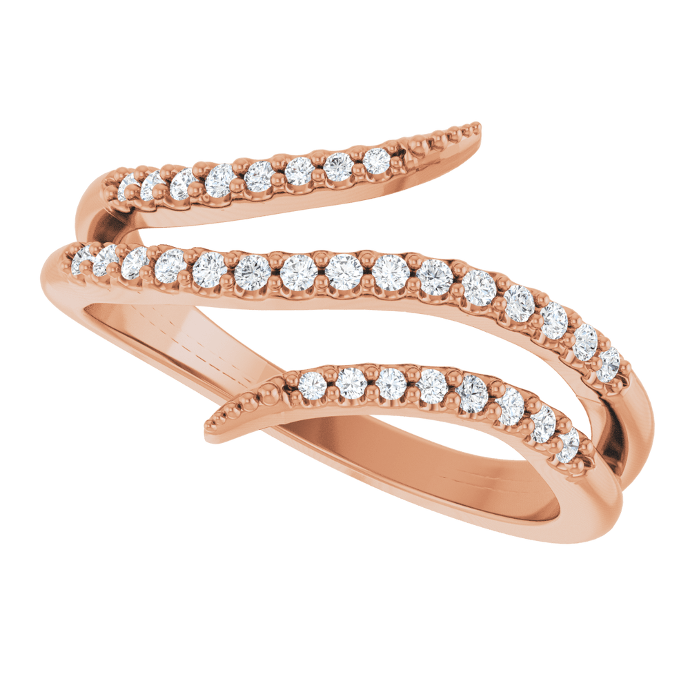 14K Gold 1/5 CTW Natural Diamond Bypass Ring