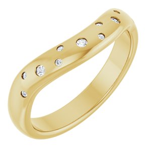 14K Gold 1/8 CTW Natural Diamond Contour Band