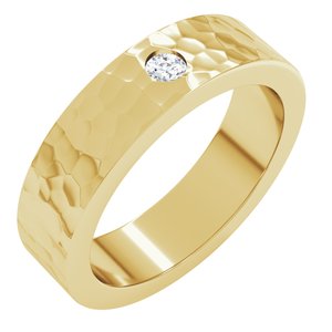 14K Gold 6 mm 1/10 CT Natural Diamond Band